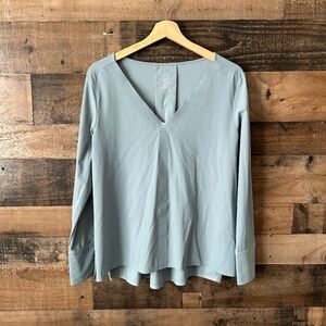 ADAY Something Tailored Top Lake Blue Small EUC Minimalist Blouse